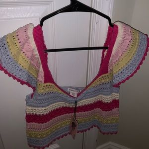 Fun multicolor knit crop top